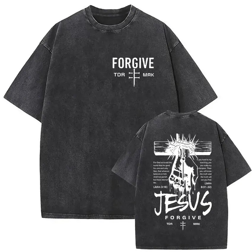 Child of God Christian Washed Vintage T Shirt Men's Jesus Clothing Short Sleeve T-shirts High Quality Oversized Cotton T-shirt