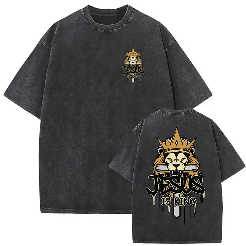 Child of God Christian Washed Vintage T Shirt Men's Jesus Clothing Short Sleeve T-shirts High Quality Oversized Cotton T-shirt