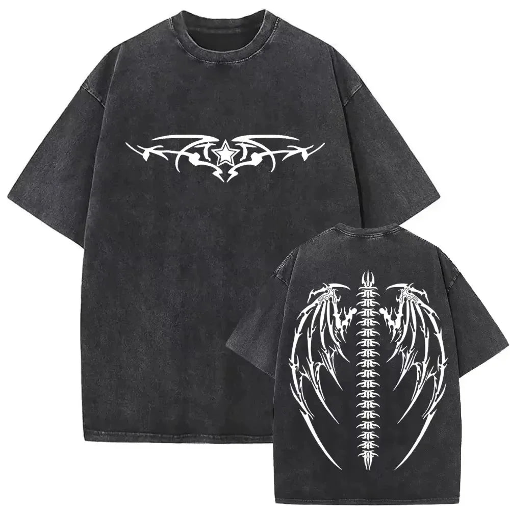 Faith Over Fear Christian T Shirt Men Washed Cotton Vintage Psalms 118:6 Jesus Cross Print Tee Harajuku Summer Top Streetwear