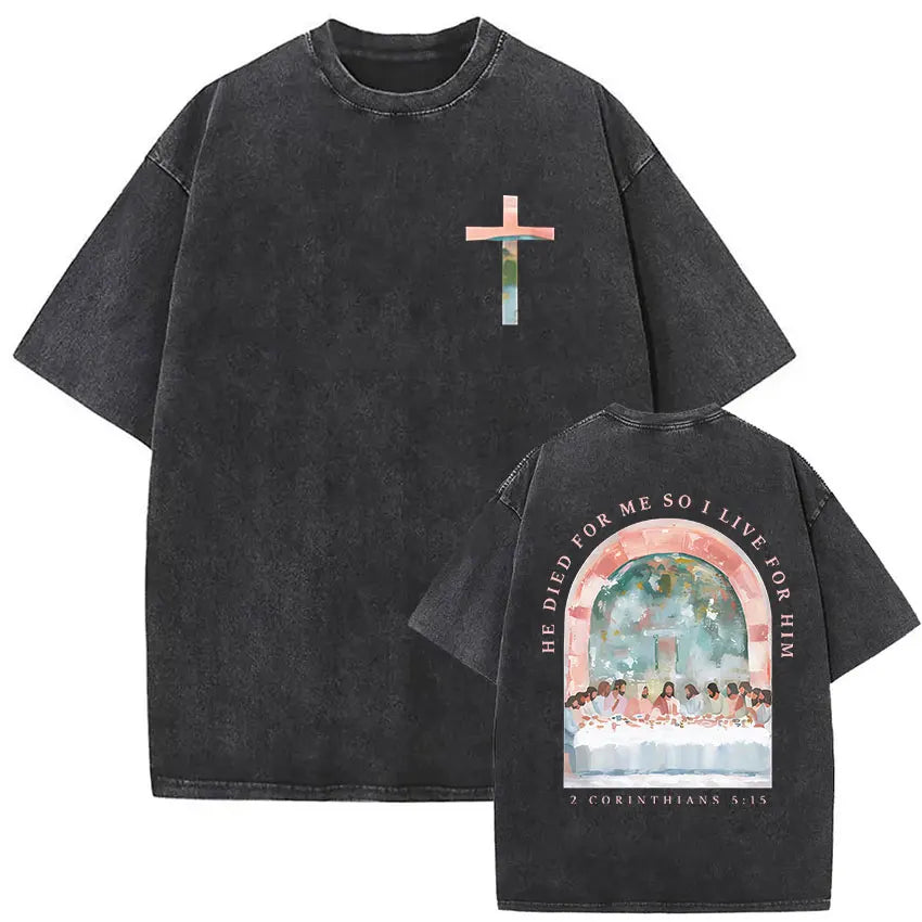 Child of God Christian Washed Vintage T Shirt Men's Jesus Clothing Short Sleeve T-shirts High Quality Oversized Cotton T-shirt