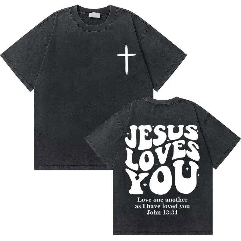 Christian Religious Jesus King of Glory Washed T-shirt Summer Men Women Fashion Oversized Streetwear Male Vintage T Shirts Tops