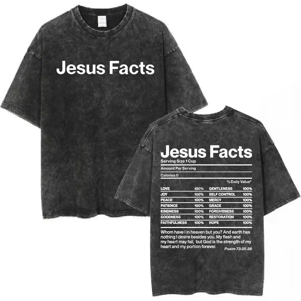 Jesus Christian Forgive Them Father Vintage Washed T-shirt Men Women Gothic Fashion Oversized Short Sleeves T Shirts Streetwear