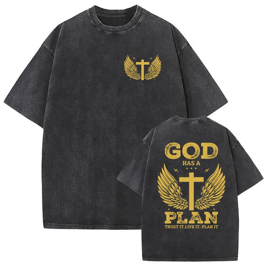 Child of God Christian Washed Vintage T Shirt Men's Jesus Clothing Short Sleeve T-shirts High Quality Oversized Cotton T-shirt