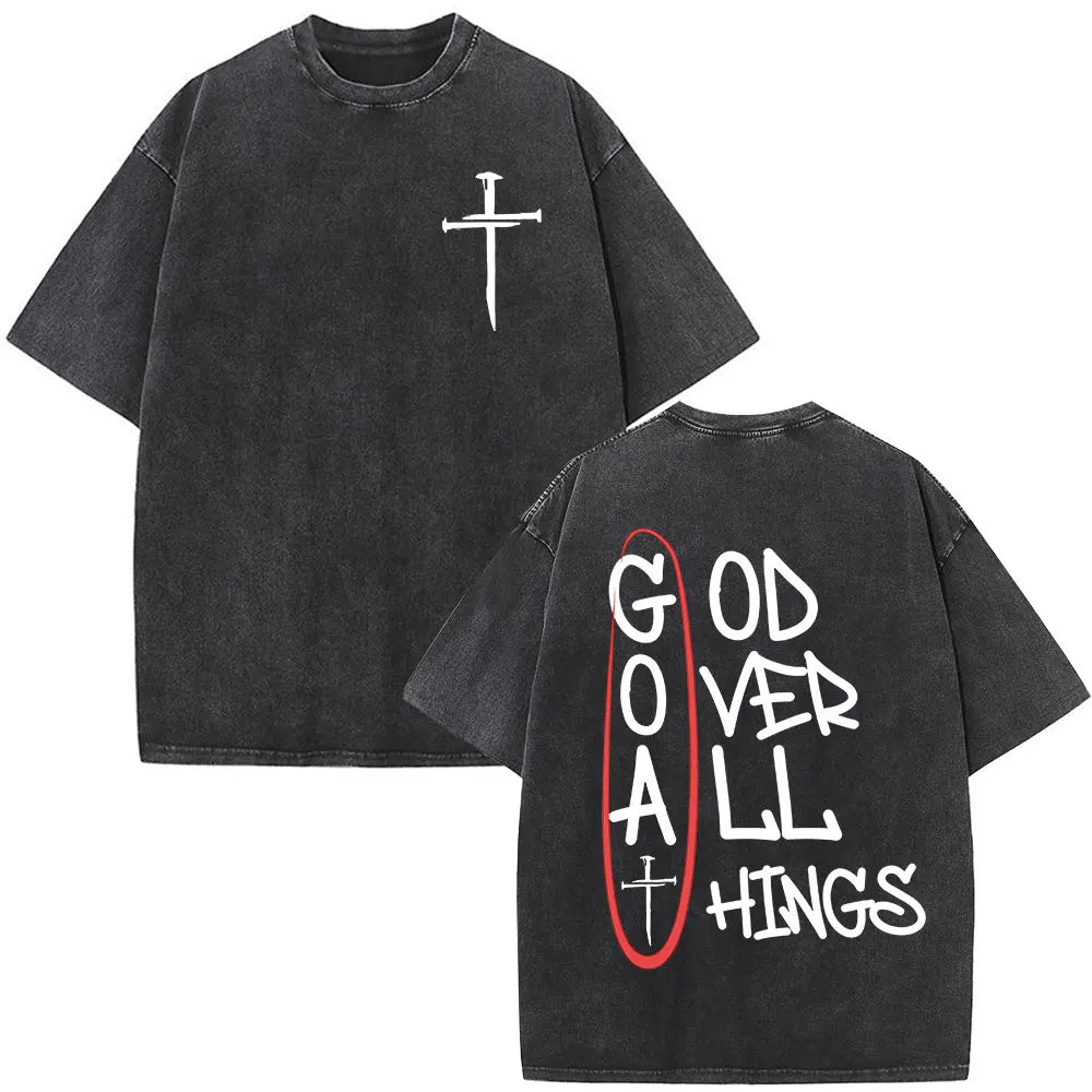 Christian Religious Jesus Forgive Them Father Bible Verse Vintage Acid Washed T-shirt Men Fashion Oversized T Shirts Streetwear