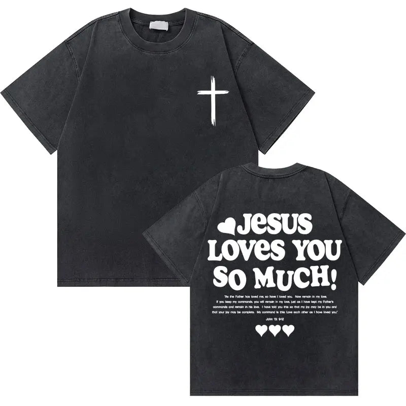Christian Religious Jesus King of Glory Washed T-shirt Summer Men Women Fashion Oversized Streetwear Male Vintage T Shirts Tops