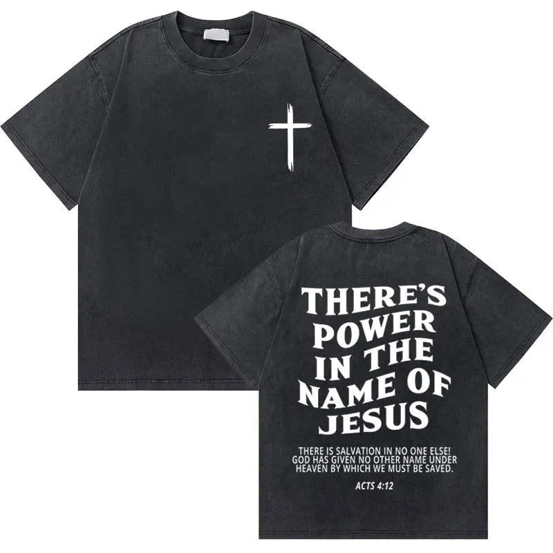 Christian Religious Jesus King of Glory Washed T-shirt Summer Men Women Fashion Oversized Streetwear Male Vintage T Shirts Tops