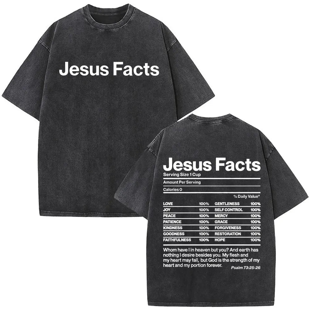 Christian Religious Jesus Forgive Them Father Bible Verse Vintage Acid Washed T-shirt Men Fashion Oversized T Shirts Streetwear