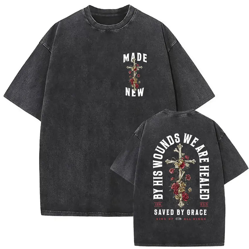 Child of God Christian Washed Vintage T Shirt Men's Jesus Clothing Short Sleeve T-shirts High Quality Oversized Cotton T-shirt