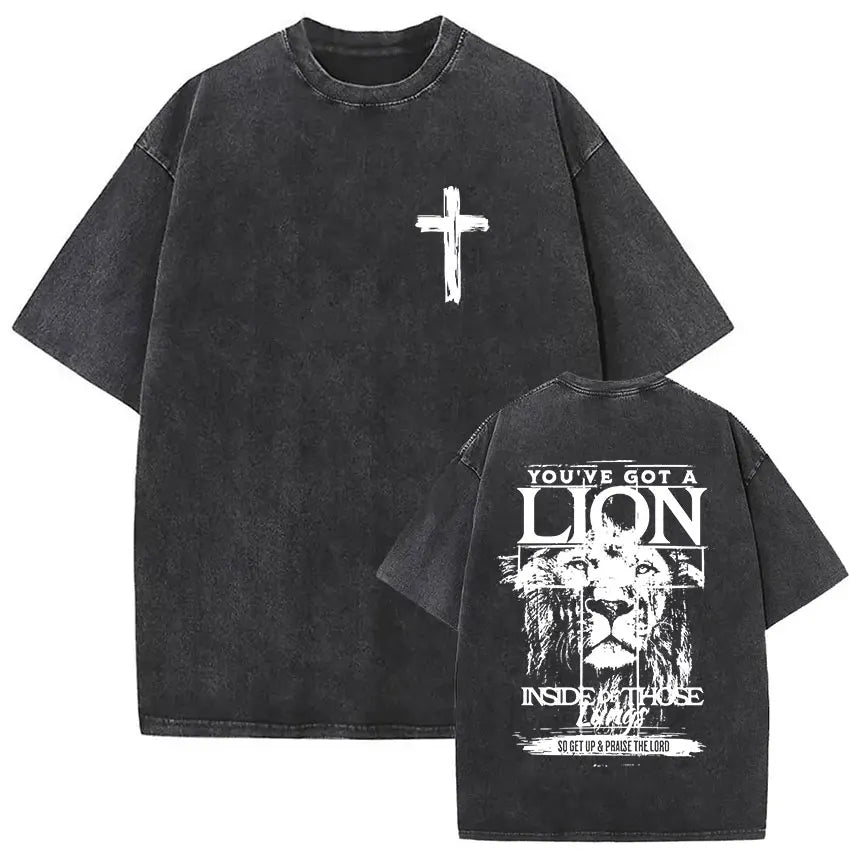 Child of God Christian Washed Vintage T Shirt Men's Jesus Clothing Short Sleeve T-shirts High Quality Oversized Cotton T-shirt