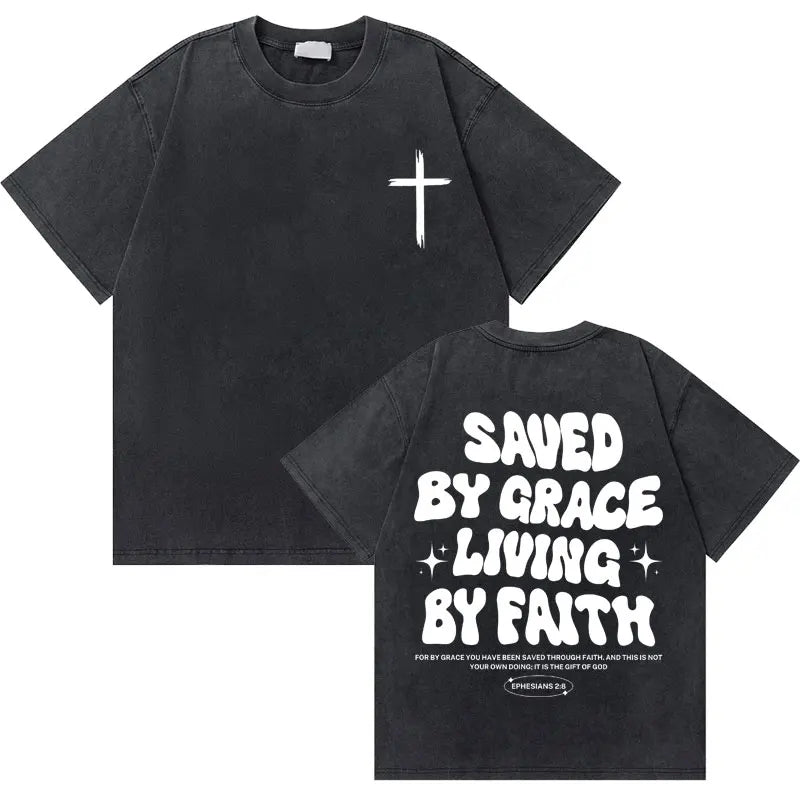 Christian Religious Jesus King of Glory Washed T-shirt Summer Men Women Fashion Oversized Streetwear Male Vintage T Shirts Tops