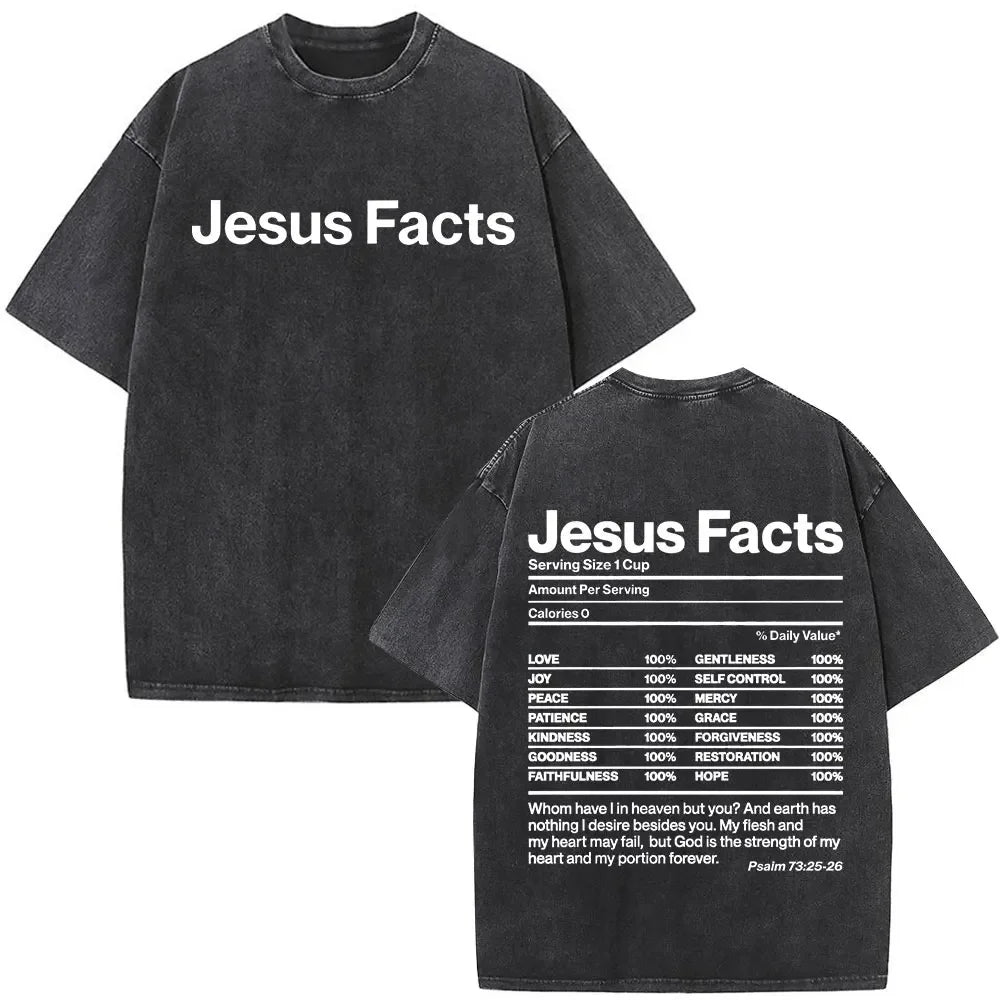 Jesus Christian Faith God Is with Us Washed Vintage T-shirt Summer Men Women Clothing Casual Cotton T Shirts Male Fashion Tees