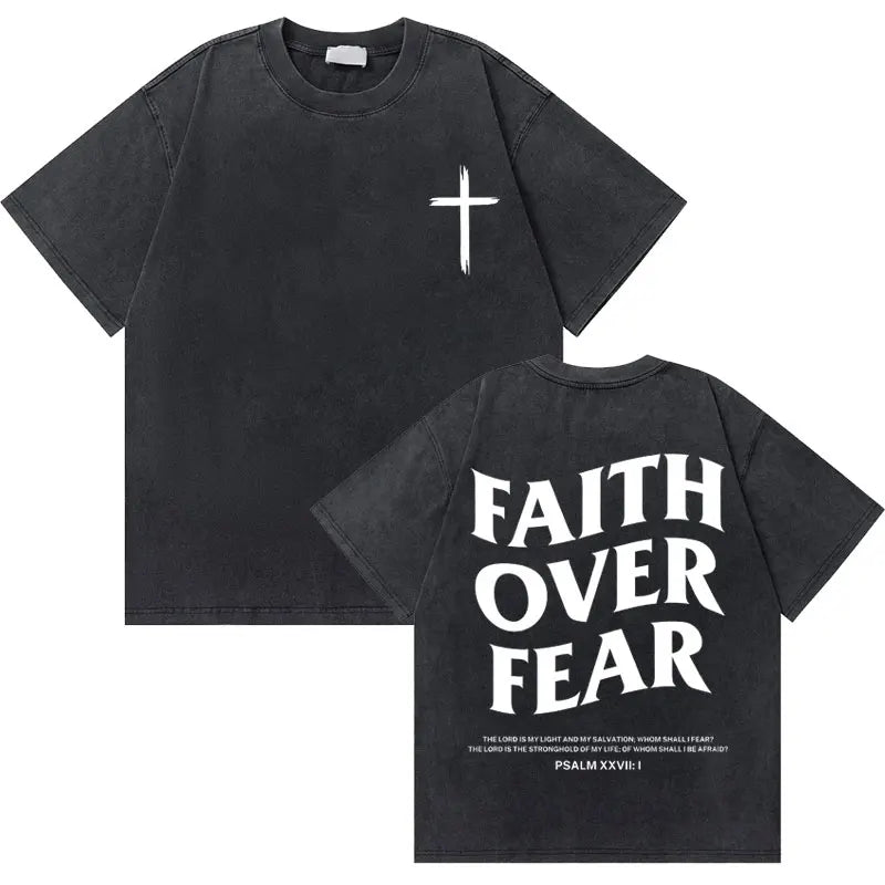 Christian Religious Jesus King of Glory Washed T-shirt Summer Men Women Fashion Oversized Streetwear Male Vintage T Shirts Tops