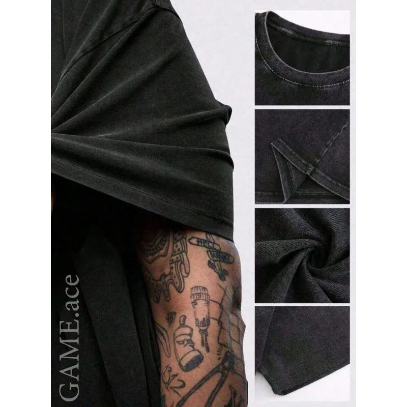 Men's Religious Graphic Tee - Jesus Crown of Thorns Oversized Cotton T-Shirt Casual Streetwear