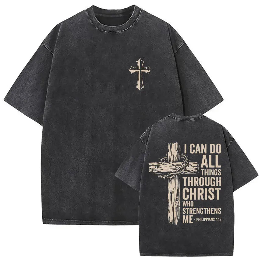 Child of God Christian Washed Vintage T Shirt Men's Jesus Clothing Short Sleeve T-shirts High Quality Oversized Cotton T-shirt