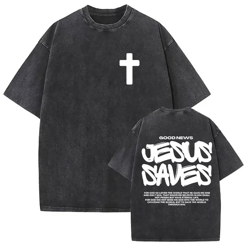 Child of God Christian Washed Vintage T Shirt Men's Jesus Clothing Short Sleeve T-shirts High Quality Oversized Cotton T-shirt